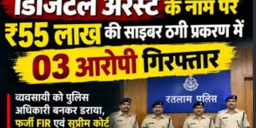 डिजिटल अरेस्ट के नाम पर ₹55 लाख की साइबर ठगी प्रकरण में 03 आरोपी गिरफ्तार-खादृय सुरक्षा विभाग की कार्यवाई, जांच हेतु बर्फी, सेव, सोयाबीन तेल तथा अन्‍य खाद्य पदार्थों के नमूने लिए गए-सेवा संकल्प अभियान के अंतर्गत समाज सेवा एवं वृक्षारोपण कार्यक्रम